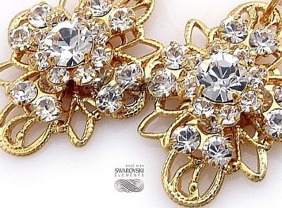 Swarovski Unikat Kolczyki Crystal Venue Gold