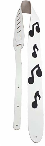 Perri's Leathers Perri's Leathers Biała skóra z czarnym paskiem na nuty muzyczne P25MN-1253