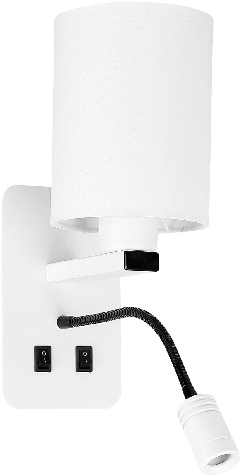 Candellux Kinkiet biały hotelowy z lampką do czytania LED Magnum 21-75673 21-75673
