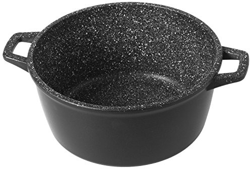 Home Pietra rondel nieprzywierający z 2 uchwytami, kamień, czarny, 20 cm 8003512666308