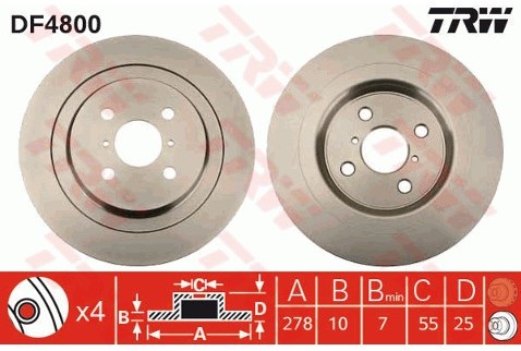 TRW Tarcza hamulcowa DF4800