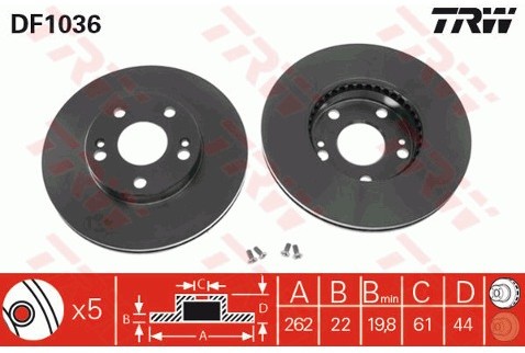 TRW Tarcza hamulcowa DF1036