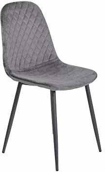 Apollo MIRA krzesło do jadalni aksamitny welur szare T53,5 x S44 x W89 cm
