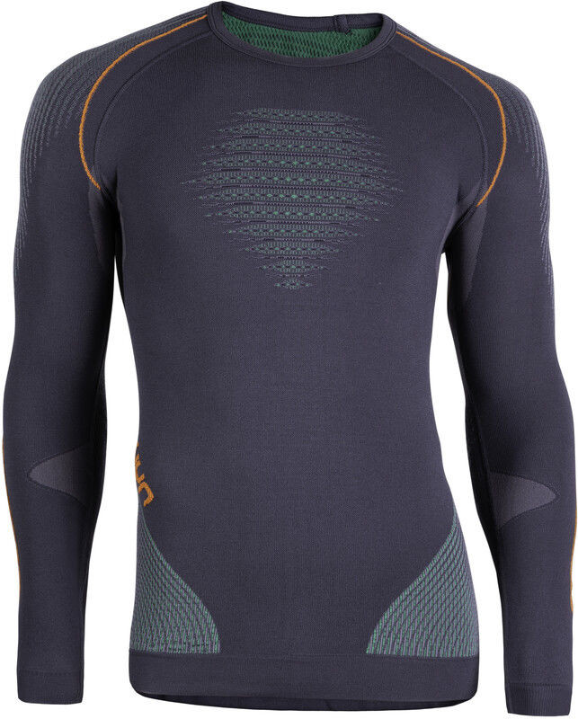 Orange UYN Evolutyon UW Koszulka z długim rękawem Mężczyźni, charcoal/green shiny L/XL 2020 Koszulki bazowe do biegania U100006-G972-L/XL