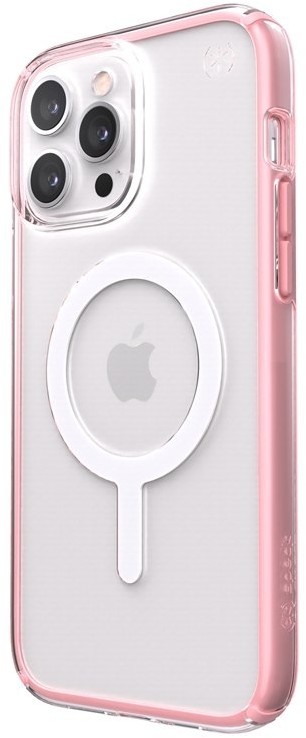 Speck Presidio Perfect-Clear with Impact Geometry + MagSafe - Etui iPhone 13 Pro Max z powłoką MICROBAN (Clear/Rosy Pink) 141755-9356