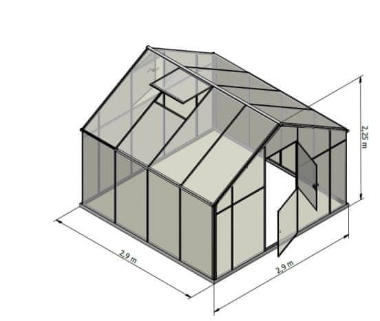 4iQ Szklarnia Ogrodowa Premium z UE 290x290cm XL 8,4m2