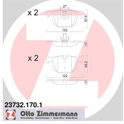 ZIMMERMANN Klocki hamulcowe - komplet 23732.170.1