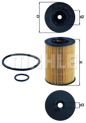 Mahle FILTR OLEJU KNECHT OX 382 D ECO MERCEDES A-KLASA W169 04-12 B-KLASA W245 05-11 OX 382D