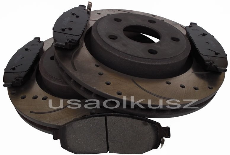 CBK Klocki oraz nawiercane nacinane tarcze hamulcowe przednie Jeep Grand Cherokee 2005-2010 exc SRT 53026RL+D1080-OYO
