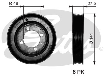 GATES KOŁO PASOWE WAŁU KORB GATES TVD1036 OPEL ASTRA G/CORSA C/MERIVA 1,7DTI 99-10 GATES TVD1036