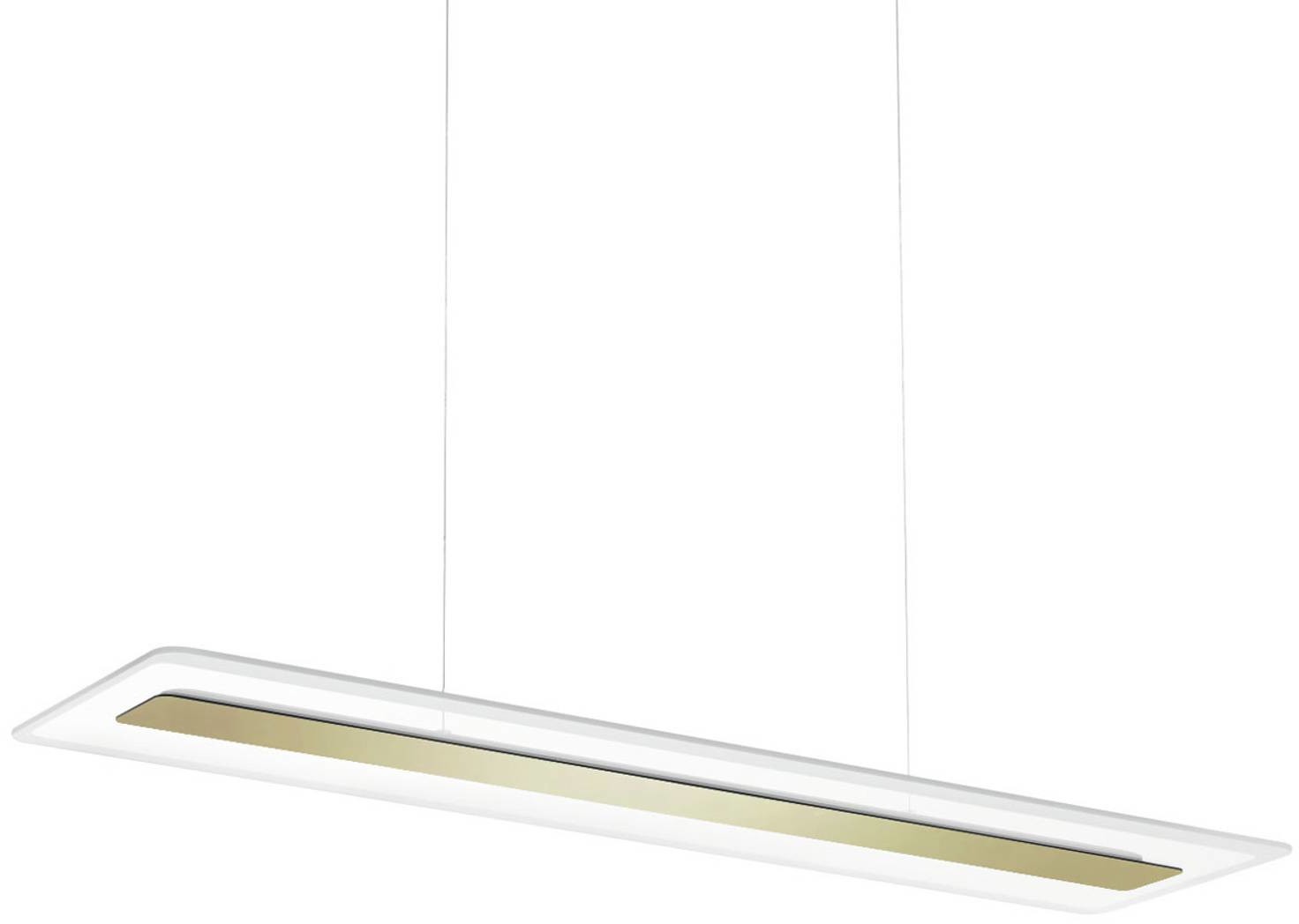 Linea Light Lampa wisząca LED Antille, szkło, prostokąt, złota