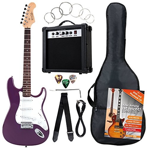 Rocktile Banger's Pack kompletny zestaw gitary elektrycznej (wzmacniacz, tremolo, torba, kabel, pasek, plecy, zapasowe struny i do szkoły z CD/DVD) 00036285