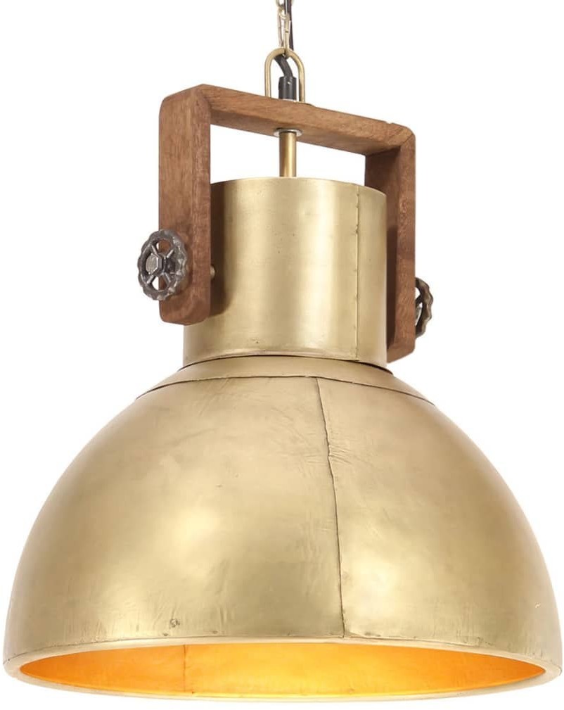 VidaXL Industrialna lampa wisząca, 25 W, mosiężna, okrągła, 40 cm, E27 320532