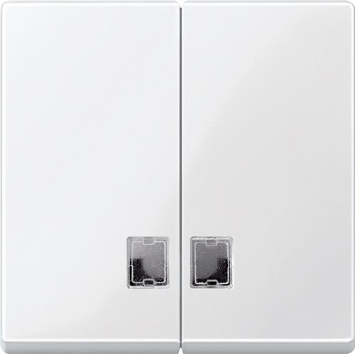 Merten 438519 przełącznik kołyskowy zapewnia przełącznik dwugrupowy z symbolem okna, biel polarna połyskująca, system M 4853789