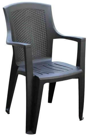 ProGarden Fotel 87101 stos Eden, Vollkunststoff/plecy o wyglądzie plecionki, dł. 62 X szer. 60 X wys. 89 cm, antracyt 8009271871014