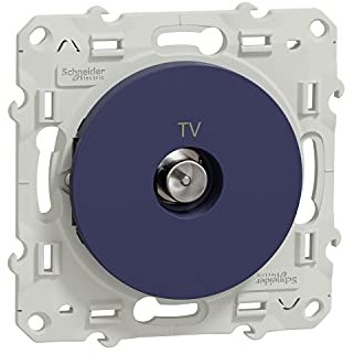 Schneider Electric Odace, pojedyncze gniazdo TV, mocowanie śrubowe, kobalt - S550445 S550445