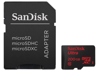 SanDisk Ultra microSDXC 200GB + adapter SD (SDSDQUAN-200G-G4A)