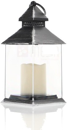 Didi&Coco LAMPION Z ŚWIECĄ LED, Latarnia, ŚWIECZNIK, Znicz CZARNY wys 23,5 cm (1) MSL050XBL-S