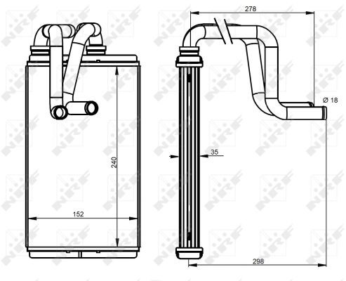 NRF Wymiennik ciepła, ogrzewanie wnętrza 54337 54337