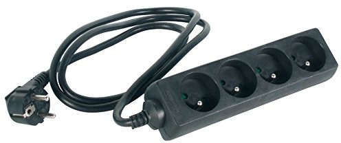 Velleman Waytex 52114 listwa zasilająca, 4 gniazda wtykowe, długość kabla 5 m, czarna 52114