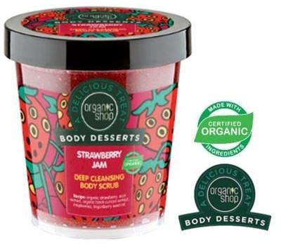 Organic Shop Body Desserts Strawberry Jam Deep Cleansing Body Scrub głęboko oczyszczający peeling do ciała o zapachu dżemu truskawkowego 450ml 40574-uniw