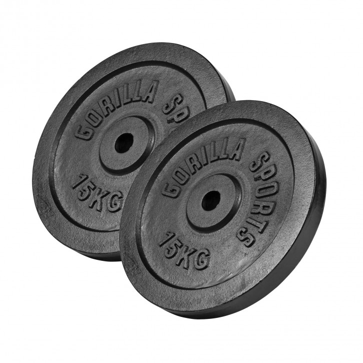Gorilla Sports Zestaw obciążeń żeliwnych, czarny 30k (100886-00019-0111)