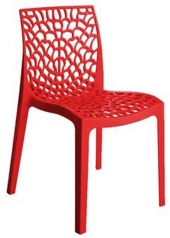 TELEHIT GARDEN Krzesło ogrodowe GRUVYER plastikowe czerwone