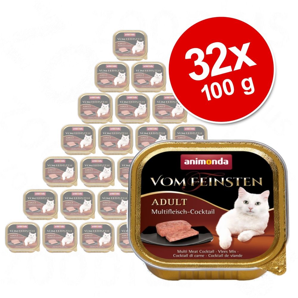 Animonda Vom Feinsten Megapakiet vom Feinsten Adult, 32 x 100 g - Pakiet mieszany, ryby i mięso, 4 smaki
