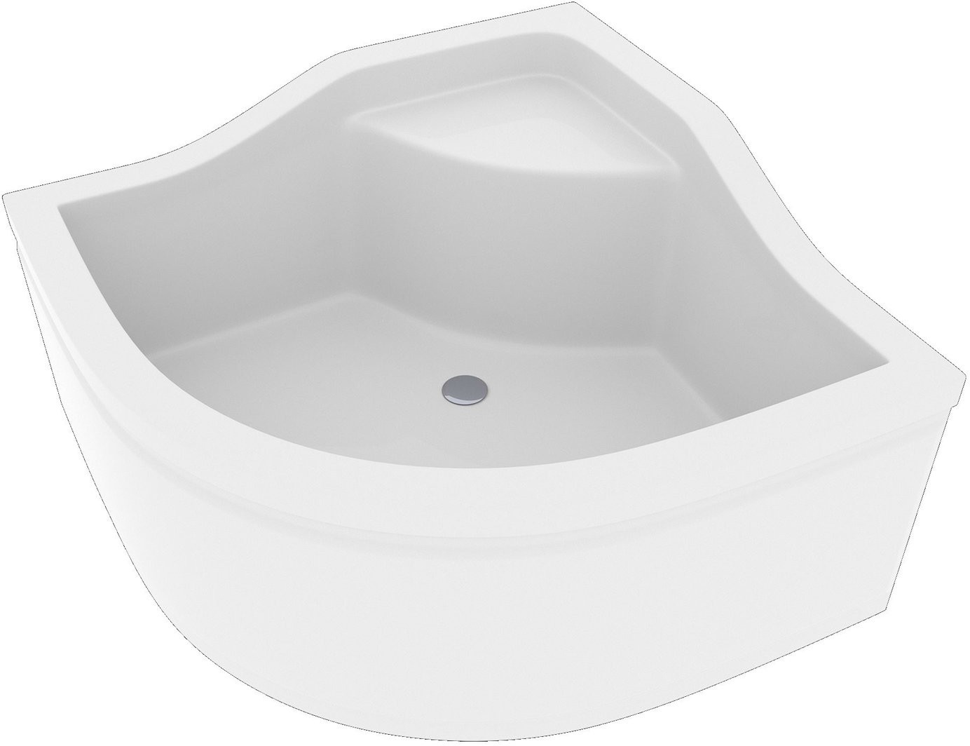 Durasan Global 90x90 półokrągły z siedziskiem biały