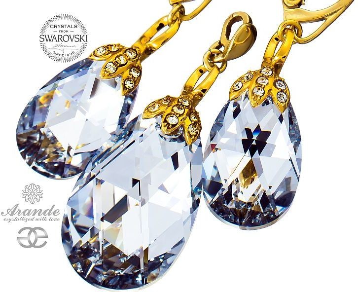 Arande KOMPLET SWAROVSKI SPECIAL COMET CERTYFIKAT ZŁOTE SREBRO 700655