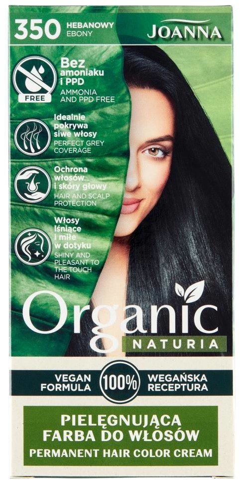 Joanna Naturia Organic pielęgnująca farba do włosów 350 Hebanowy