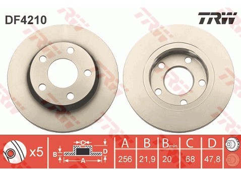 TRW Tarcza hamulcowa DF4210