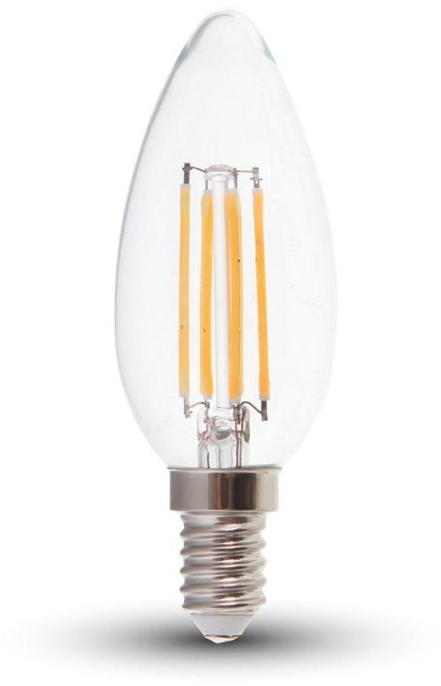 V-TAC Żarówka LED 6W Filament E14 Przezroczysta Świeczka VT-2127 4000K 600lm