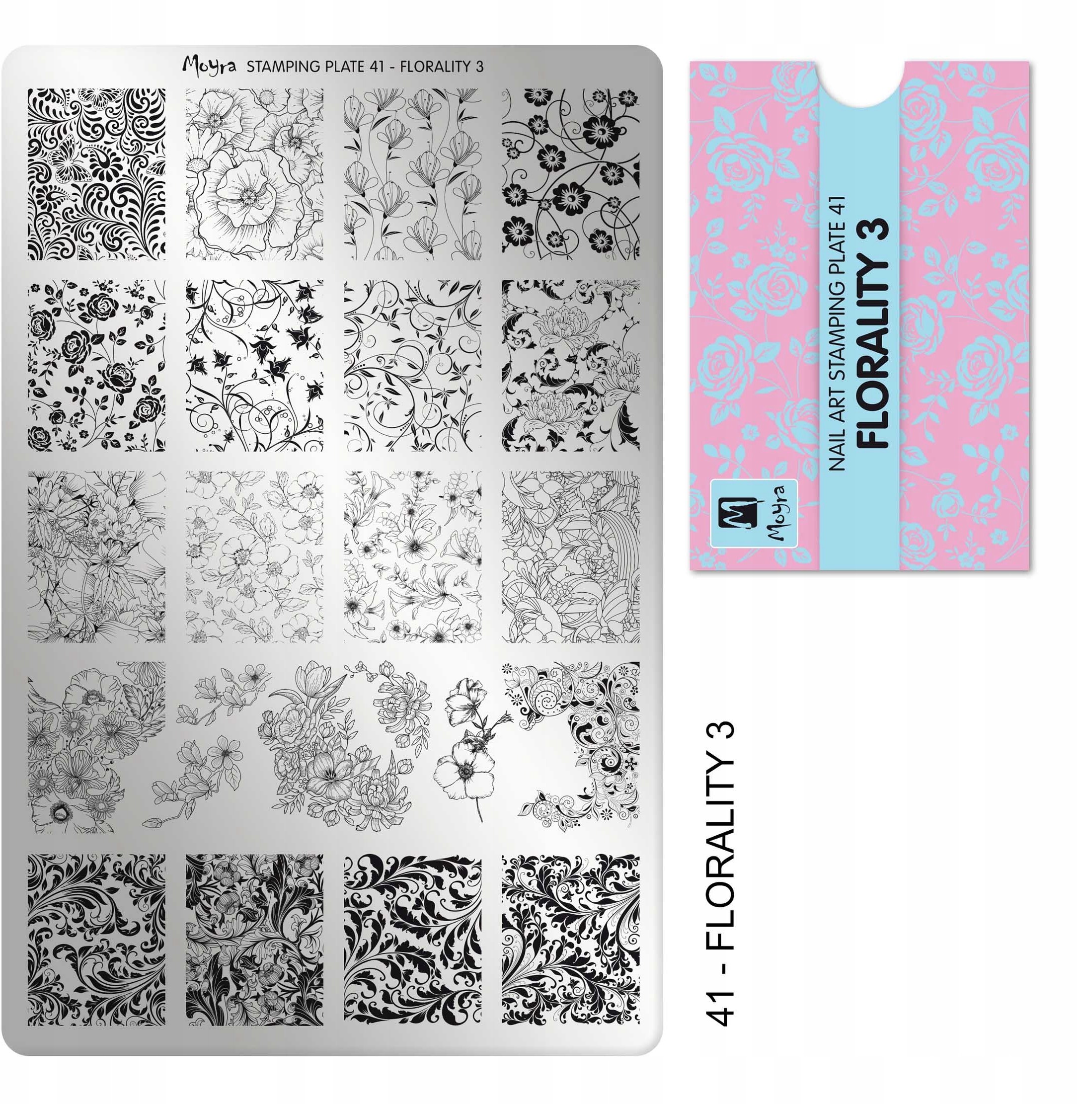Moyra Płytka blaszka do stempli 41 Florality 3