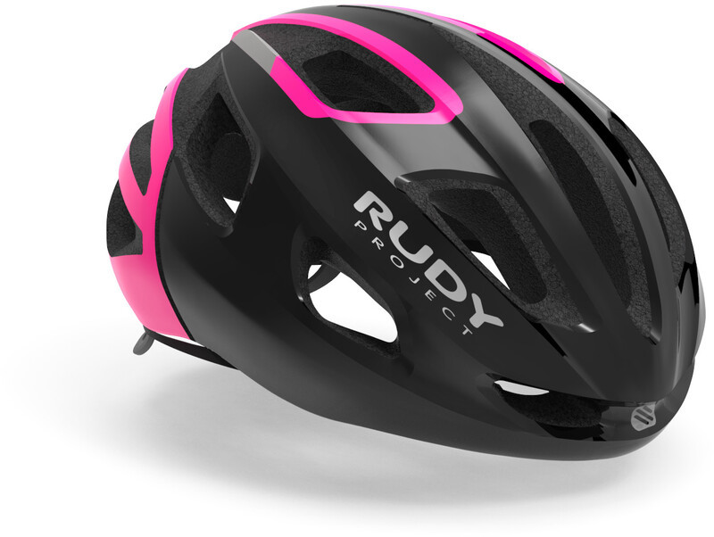 RUDY Project Project Strym Kask rowerowy, black/pink fluo shiny L | 59-61cm 2021 Kaski szosowe HL640042