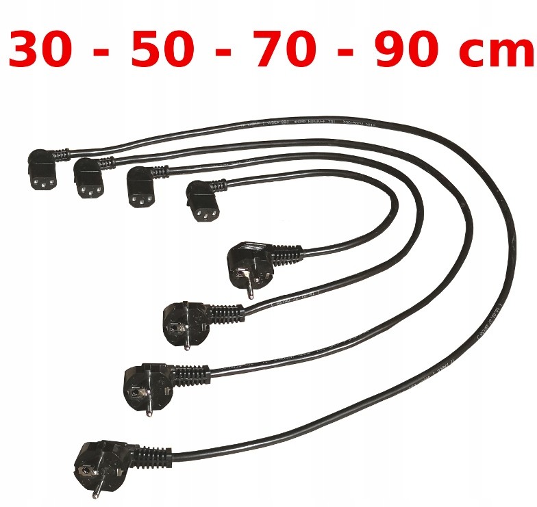 . Polskie kabele zasilające C13 Zestaw 4 szt