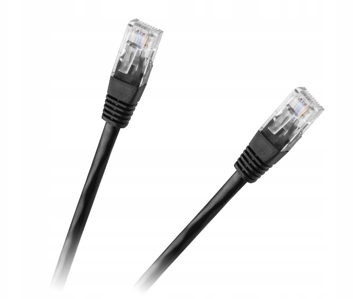 Zdjęcia - Kabel krosowy Delta Patchcord kabel UTP 8c wtyk-wtyk 0,5m CCA czarny cat.6e 