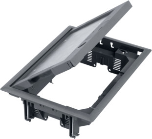 Kontakt Puszka-podłogowa-8x-K45-lub-4x-SIMON500-z-pokrywą-5mm-z-zamkiem-szary FB24105/1