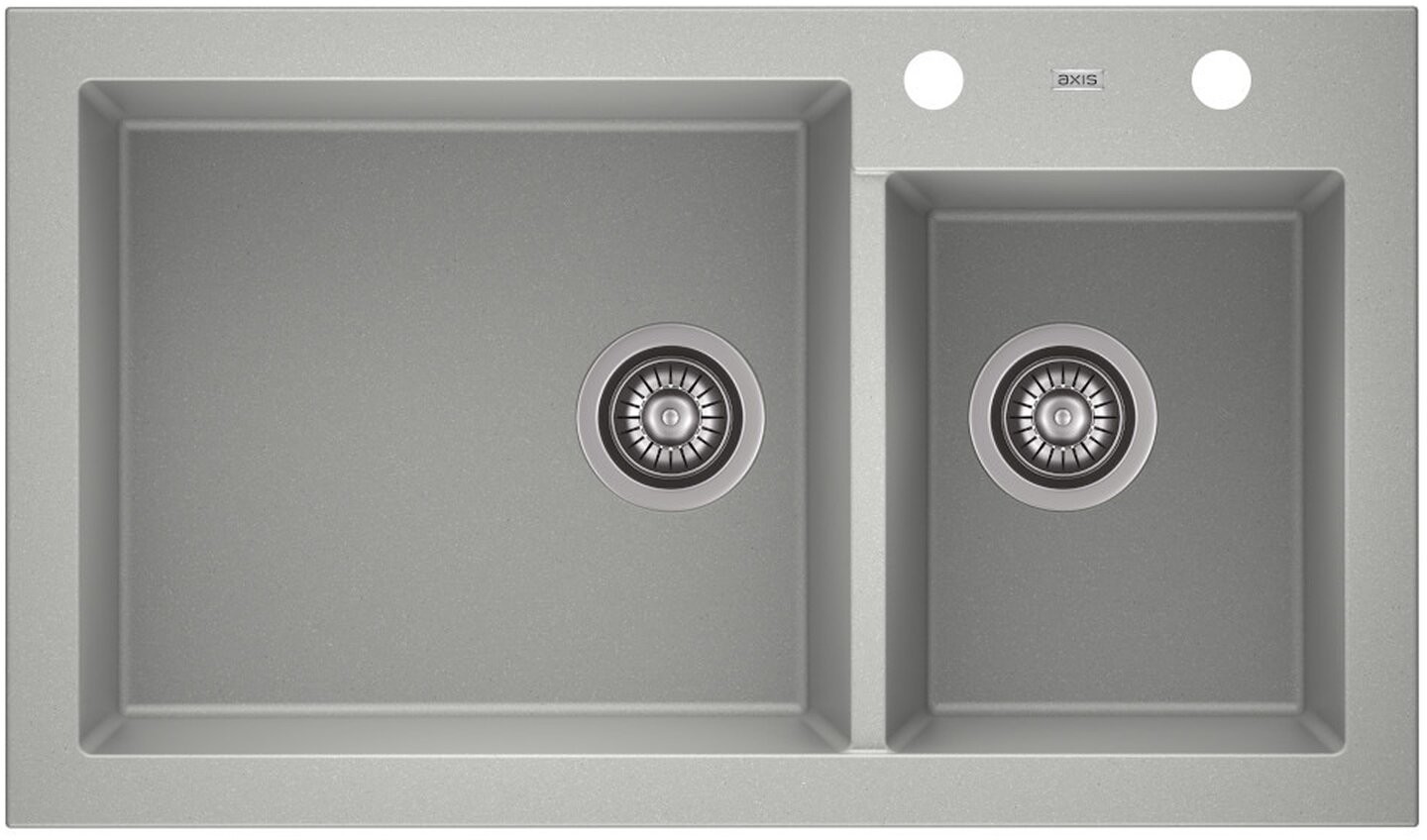 AXIS GROUP Zlew A-Point 140 2-komorowy szary