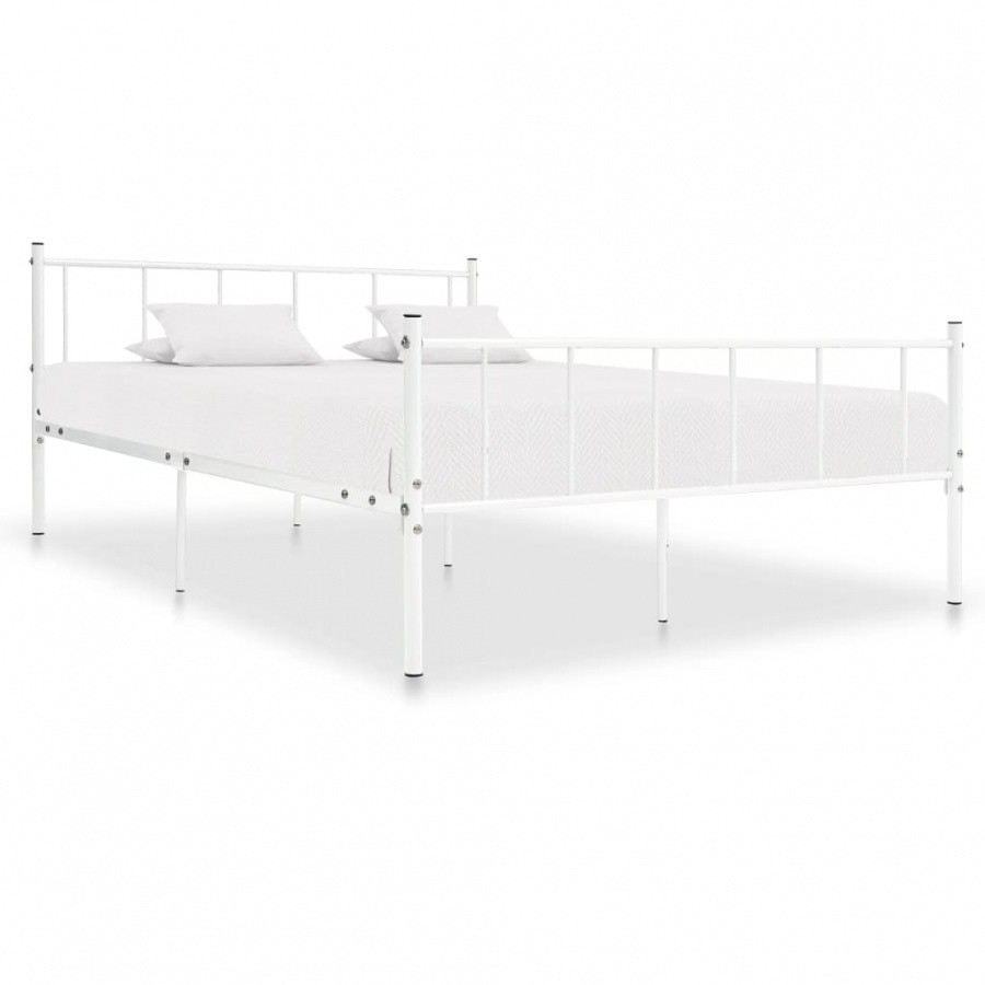Vida Rama łóżka biała metalowa 200 x 200 cm V-284635