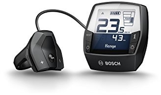 Bosch -KIT wyświetlacz Intuvia, antracyt wyświetlacz Intuvia w kolorowy Premium opakowanie, łącznie z uchwytem, do obsługi i uniwersalny 3 X 4 gumki odległości (31,8 MM, 25,4 MM, 22,2 MM) 2100599