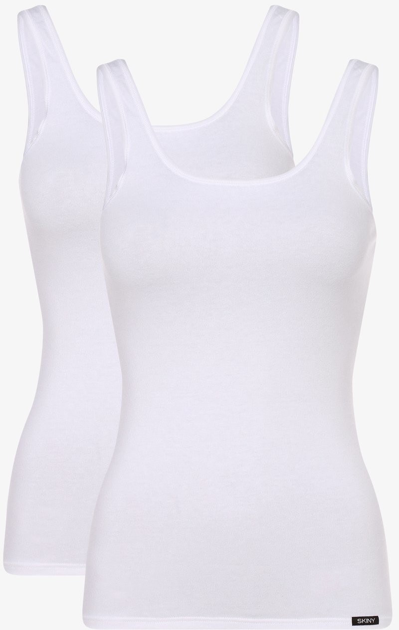 Skiny Top damski w zestawie 2 szt., biały