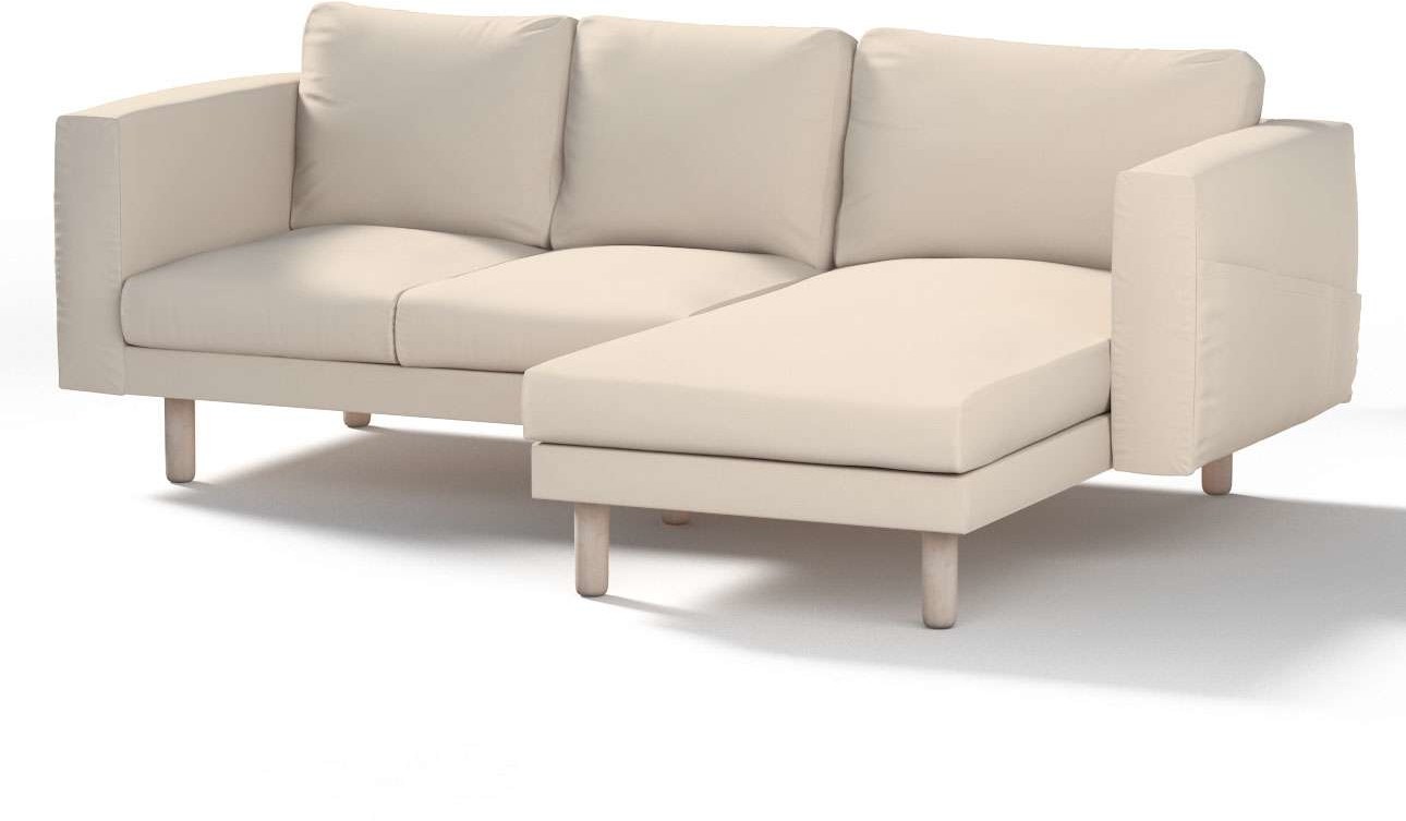 Dekoria pl pl Pokrowiec na sofę Norsborg 3-osobową z szezlongiem kremowa biel 231 x 88/157 x 85 cm Etna 1026-705-01