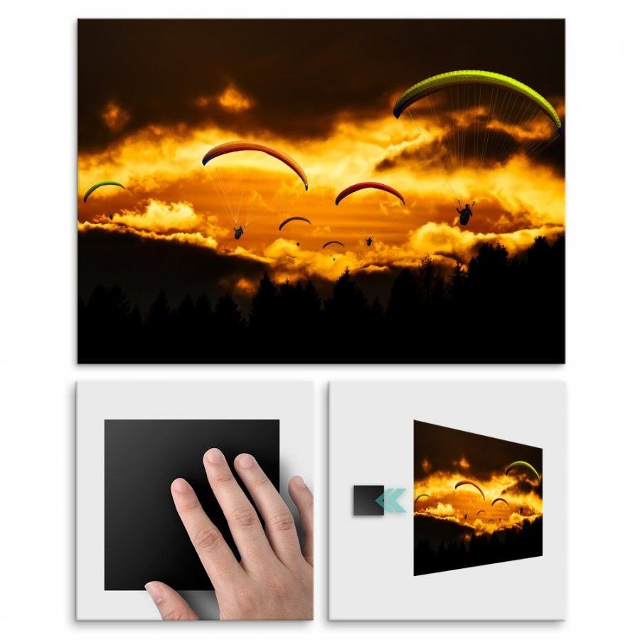 Pix4home Plakat metalowy podziwianie krajobrazow na spadochronach M POS-M-01687