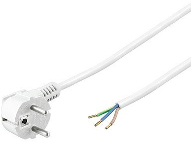Wentronic przewód zasilający (wtyczka z zestykiem ochronnym na 3 luźne końce kabli) 1,5 m Biały 4040849939778