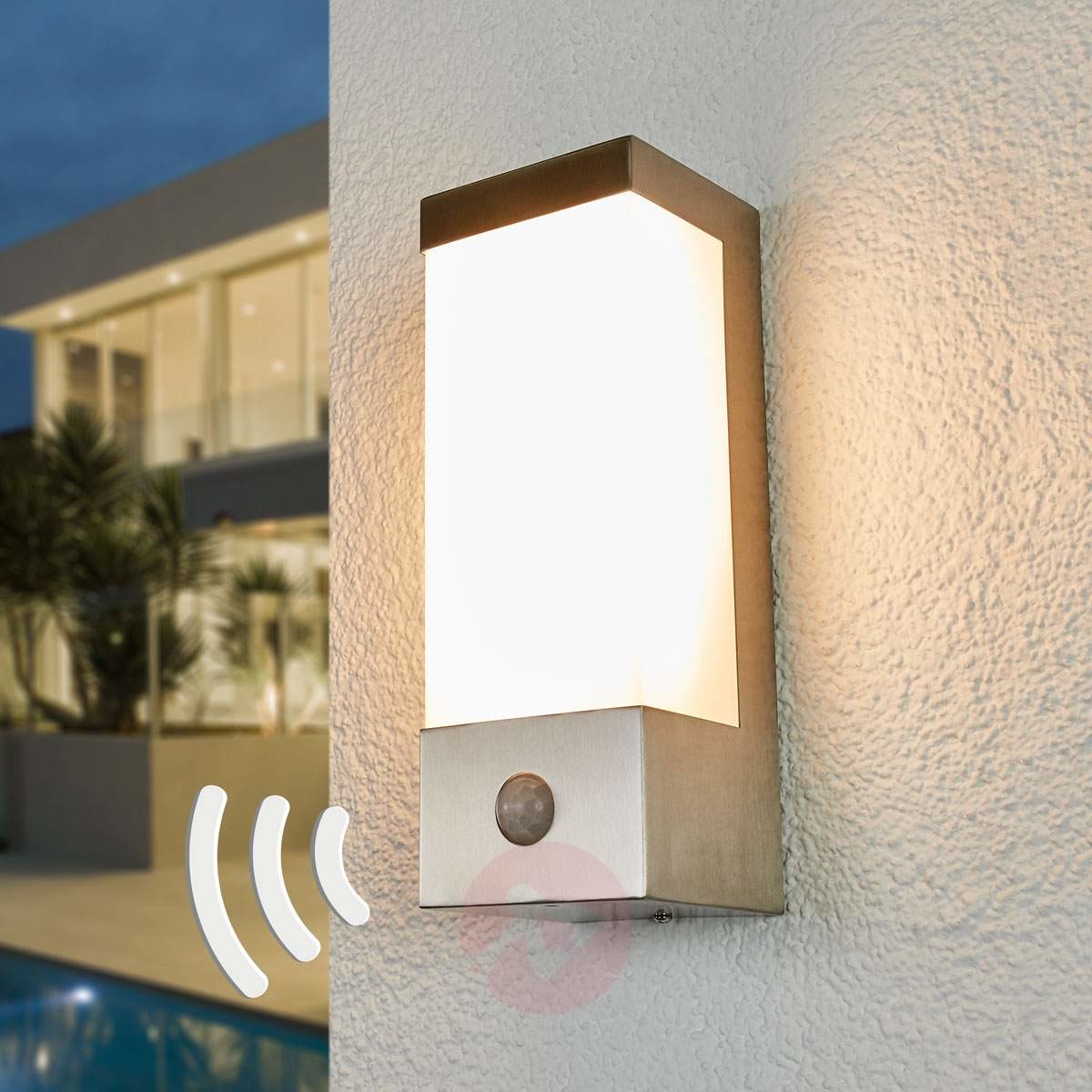 LAMPENWELT.COM Kinkiet zewnętrzny LED Severina z czujnikiem