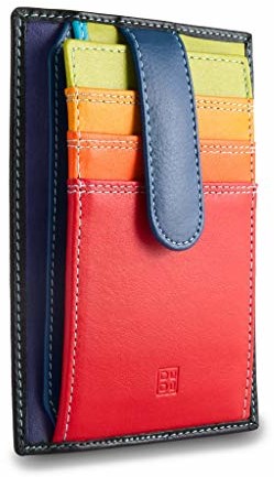Dudu Multicolor etui na karty kredytowe ze skóry z zapięciem zaczepy dudu Czarny