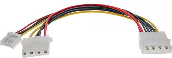 InLine wewnętrzny Power Rozgałęźnik 1x 5.25 Molex - 1x Molex + 1x Floppy