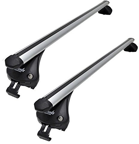 Summit SUP-957, wysokiej jakości wbudowane relingi drążek do samochodów z szyny jezdne, aluminium, podwójny zestaw (kompatybilność z kierownicy po lewej-pojazdach nie gwarantuje) SUP-957