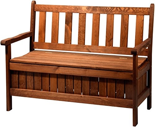dobar Ławka ogrodowa masywne z oparciem 2-osobowa z drewna FSC, 115 x 58 x 89 cm, brązowy (29350FSC)